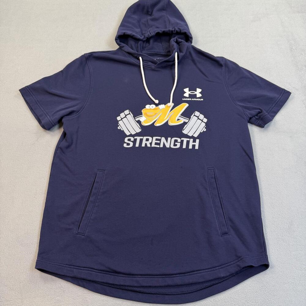 Montgomery Biscuits Hoodie Mens Large Navy Team Issued Strength Pullover UA